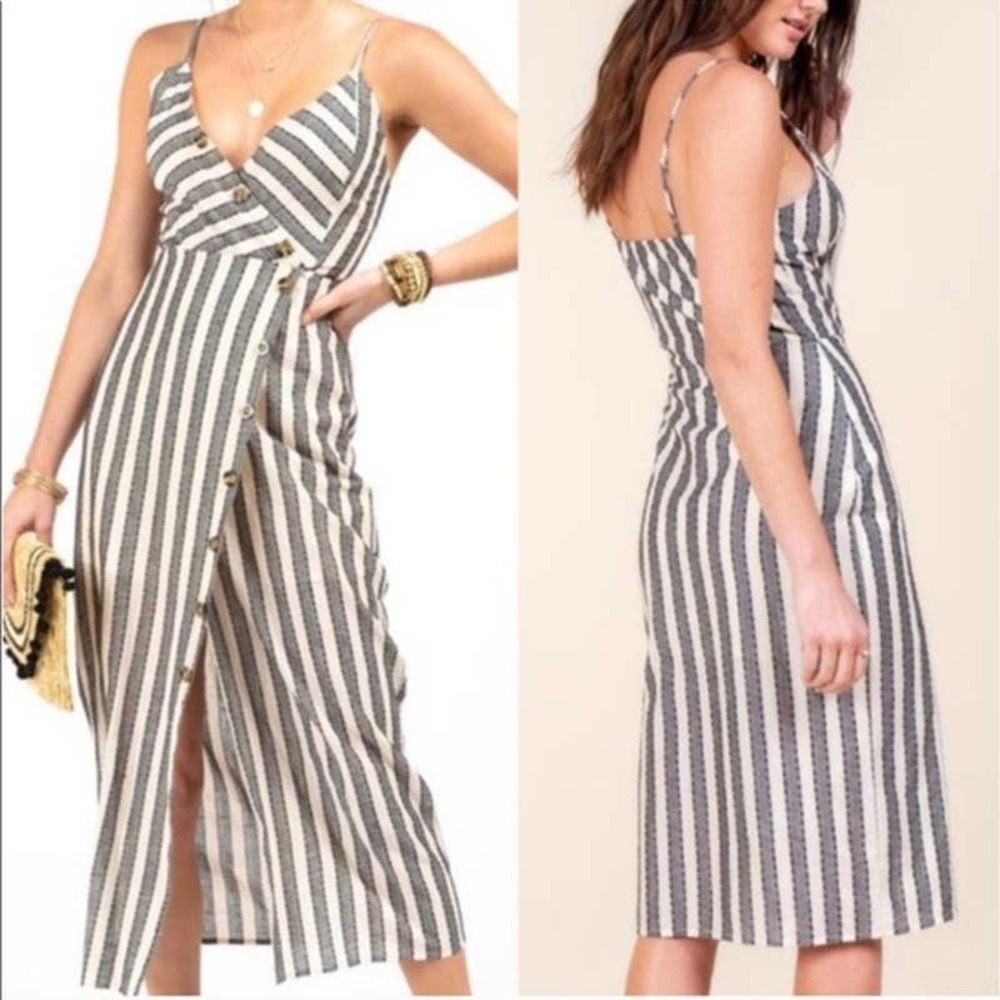 Harper Heritage Stripe Button Front Dress Size Small